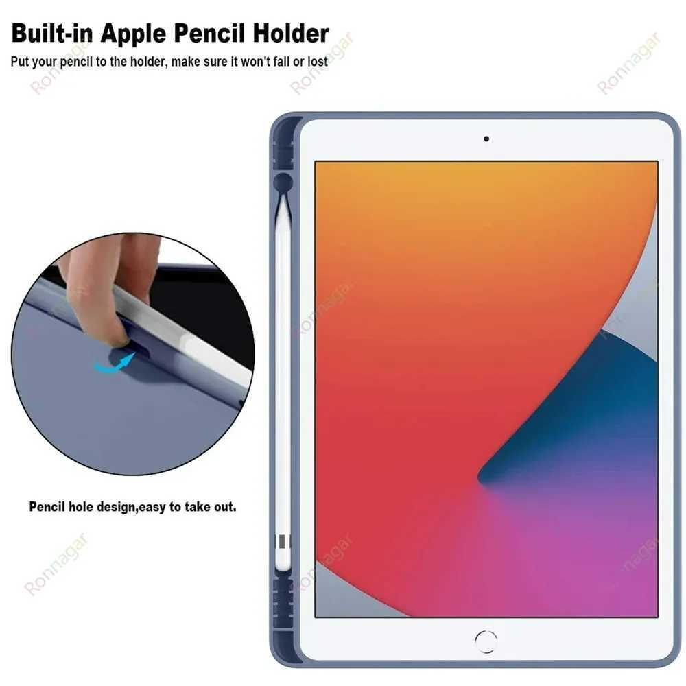 New Arrival Suitable for iPad Air 4 Air 5th Generation Case 10.9 2024 Air11 M2 iPad Pro11 M4 iPad 10.2 7 8 9 10 Pro10.5 9.7 Mini6 5 4 Pencil Holder T2