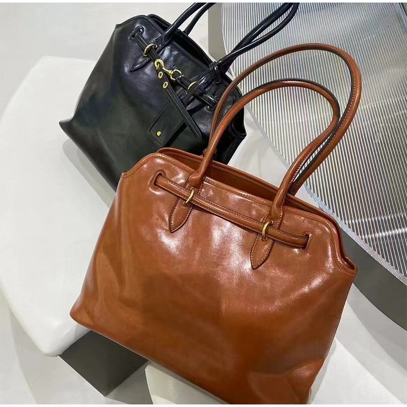 Brown Retro Versatile Shoulder Handbag Large Capacity Tote Women's Bag Brand Designer High-End Fashion Briefcase Bags PC