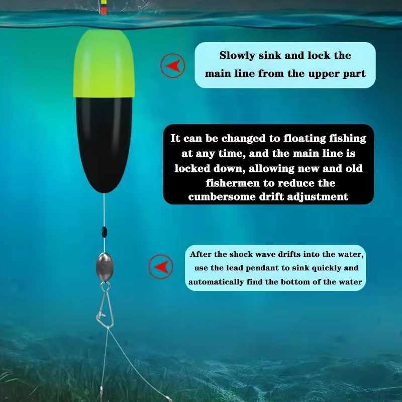 2044 New Automatic Bottom LED Electronic Fishing Float Accessories Portable Fast Fishing Artwork+Linear Fishing Equipment HotW241116