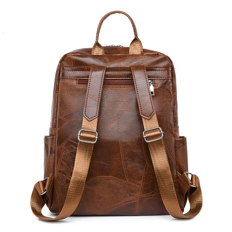 Women PU Leather Shoulder Bag Large Capacity Backpack School Bags For Teenage Girls Ladies Travel Bagpack Mochila Feminina SAC 241115