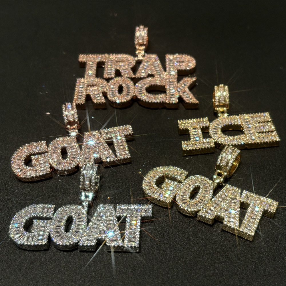 Custom Mini Letters Pendant Necklace With Name for Men Women Zircon Gold Sier Color Fashion Jewelry