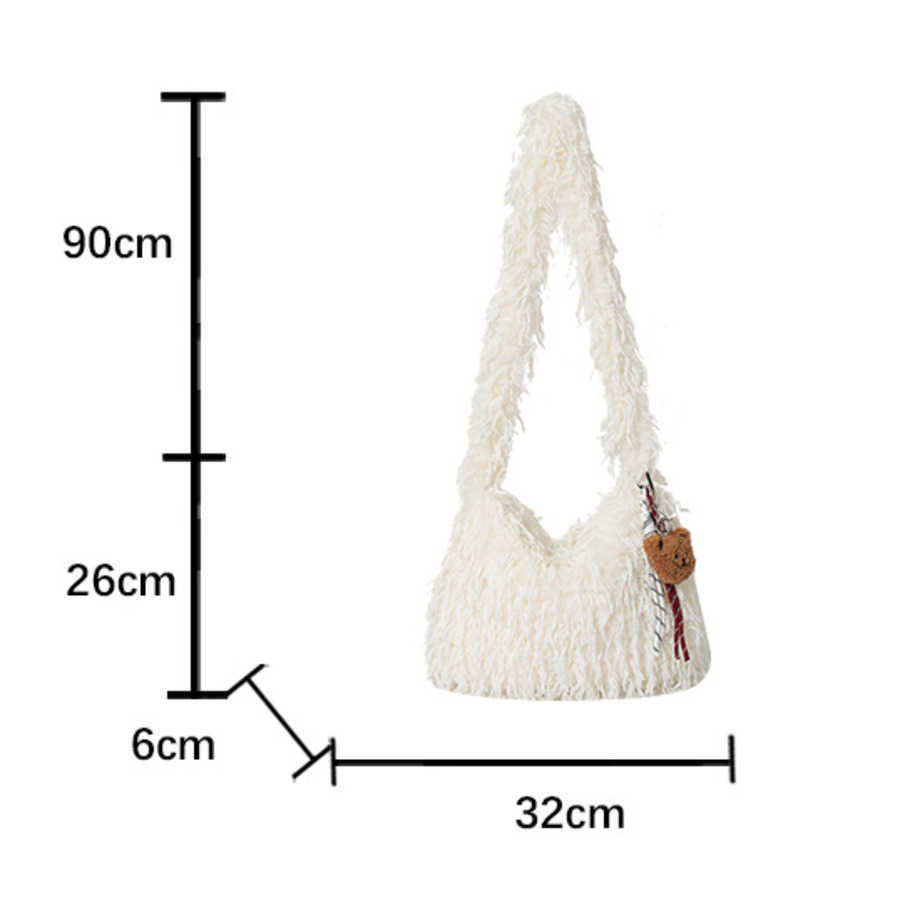 Autumn Winter Plush Designer Bag For Women Collection Tote Bag Tassel Single Shoulder Bags Crossbody Bag Totes Handbags 241104