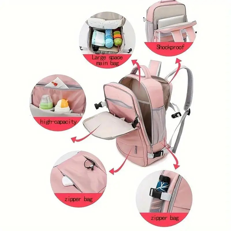 Large Capacity Womens Bag Journey Multifunction Waterproof Backpack With Shoe Storage Multilayer Travel Backpack 241115