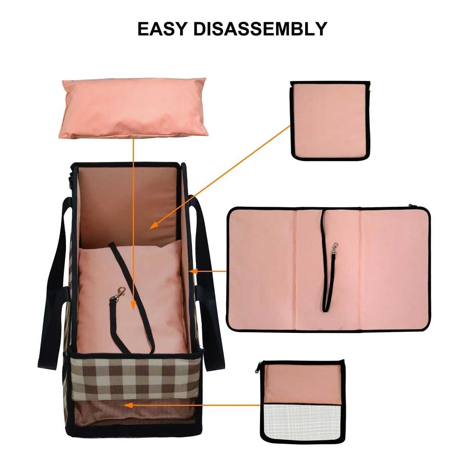 Dog Car Seat Covers Portable Cat Dog Travel Bed Car Safety Pet Seat Oxford Waterproof Fashion Transport Dog Carrier Bag for Small Do z241115