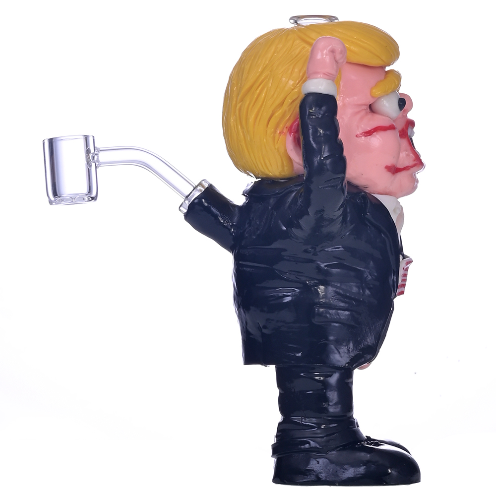 7.9in,Colored Polymer Clay Glass Pipe,Handmade Kneading 3D Cute Trump Bong,US Presidential Election,Borosilicate Glass Hookah,Glass Water Pipe,Smoking