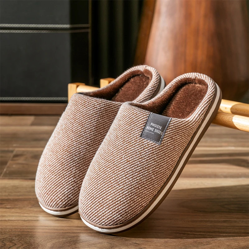 2024 Trend Men Slippers Winter Warm Cotton Slippers Male Flats Soft Nonslip Slides Household Indoor Slippers Large Size 4051 241115