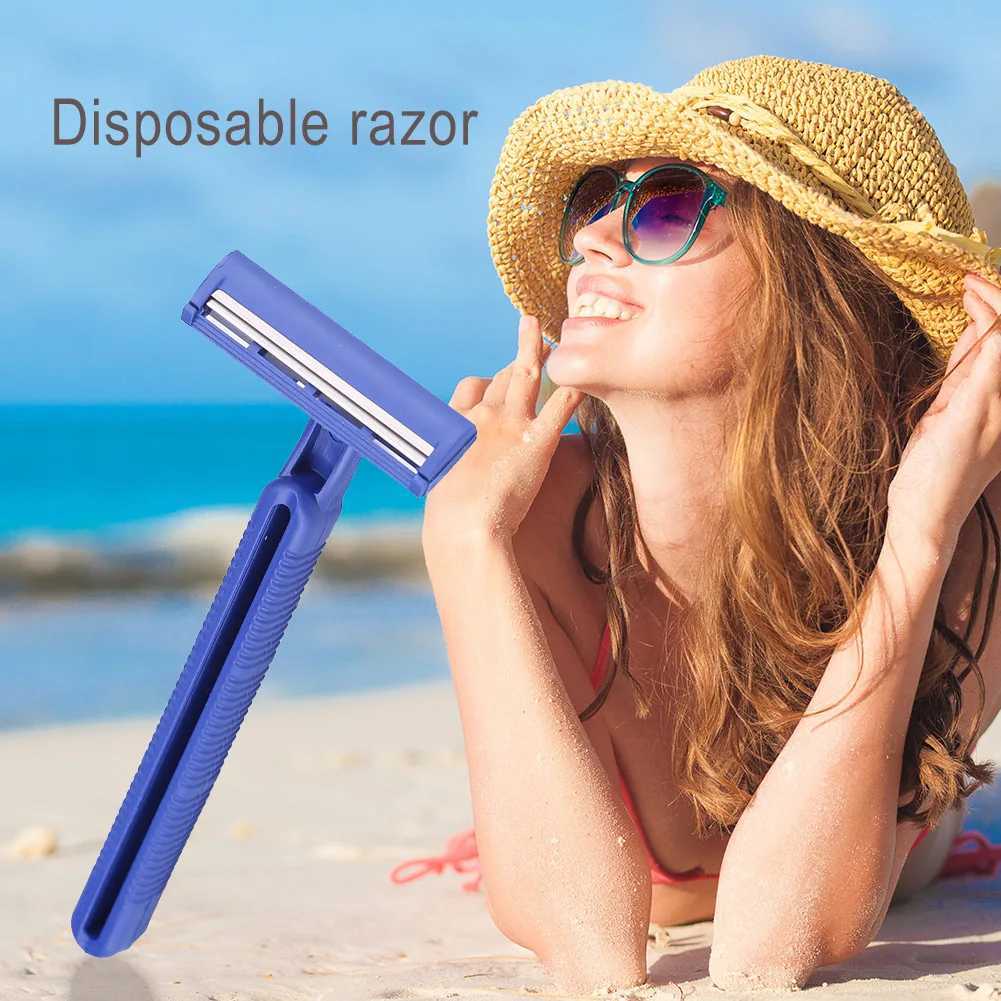 300-10PCS Disposable Whiskers Shaving Shavers Body Trimmer Stainless 2 Layers Blade Razors for Men Women Hotel AppliancesXJ241116