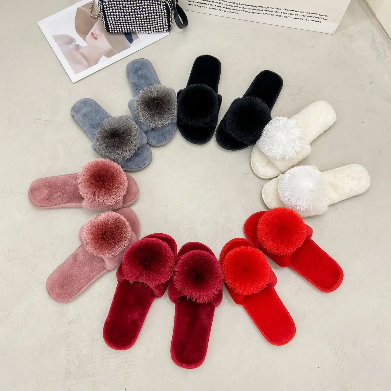 Winter Women Home Indoor Casual Slippers Female Flip Flops Fluffy Shoes Slides Ladies Soft Warm Plush Slipper Slippers Women 241115