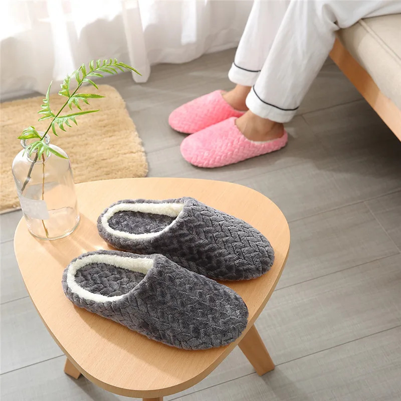 Women Winter Home Fur Slippers Cartoon Cat NonSlip Soft Warm House Indoor Bedroom Men Couples Boys Girl Memory Foam Floor Shoes 241115