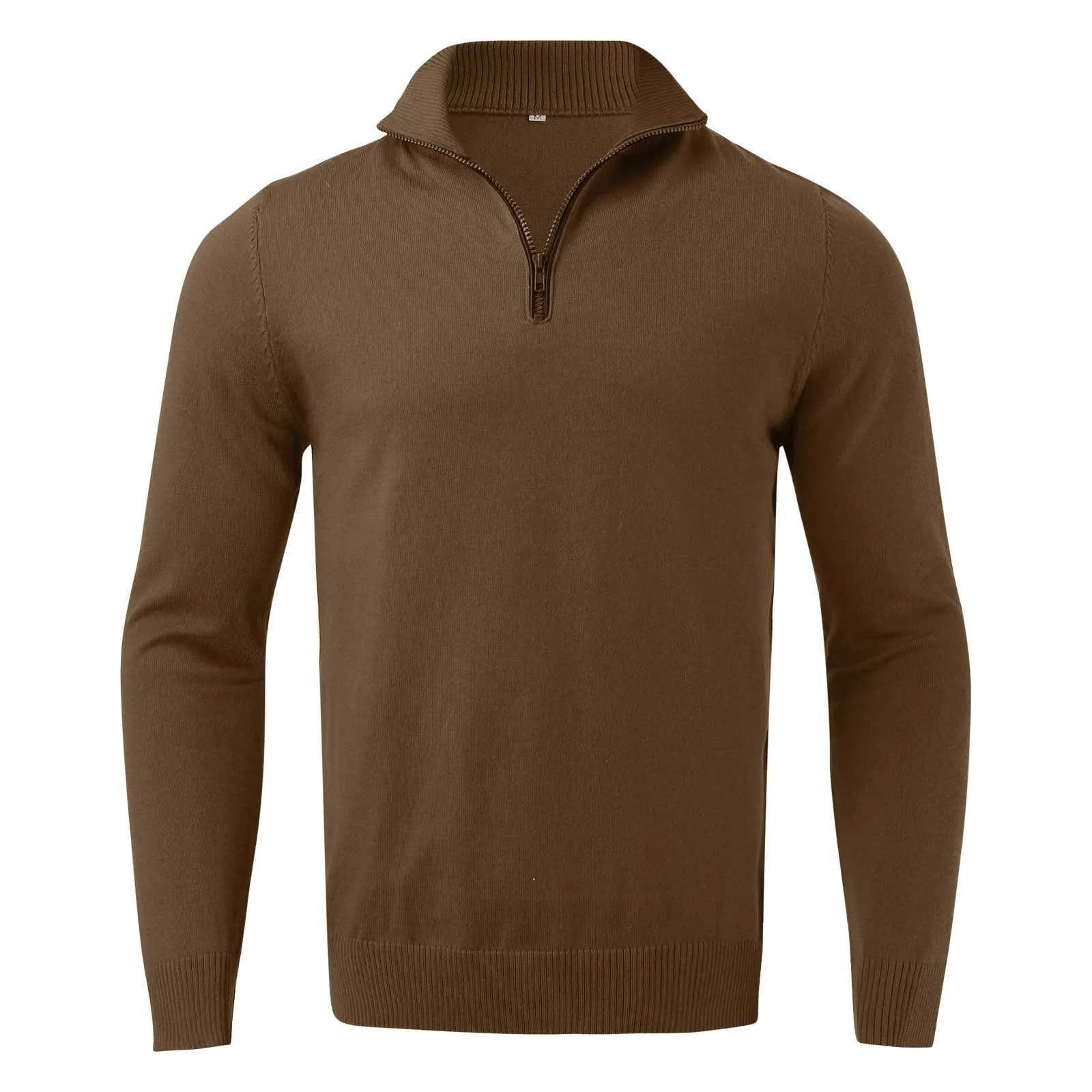Mens cashmere zipper basic sweater winter mens wool thick sweater high-quality mens ultra-thin half zipper turtle neck warm handle 241112