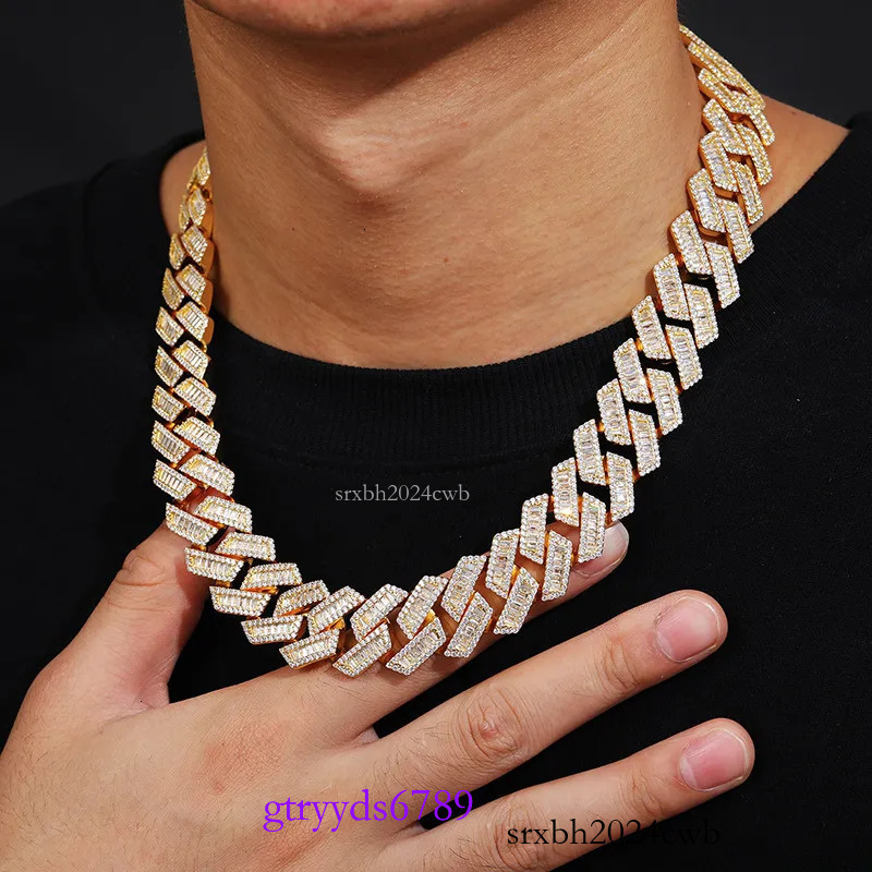 dia chains for men moissanite necklace designer Customization Cuban Full Iced Out Hiphop Chain Pass The Dia Test ice out cuban k chain