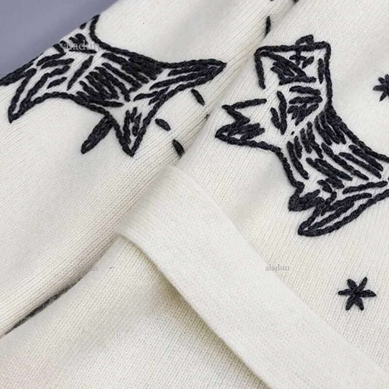 Inspired Wool Cashmere Cardigan embroidery animals belted White Women Sweaters Cardigans Sweatercoats autumn witner warm gai