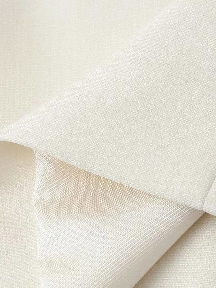 TRAF 2024 Elegant Sleeveles Blazer Vest Suits V Neck Office Tanks Female Crop Top Wide Pants Sets Y2K OL 241115