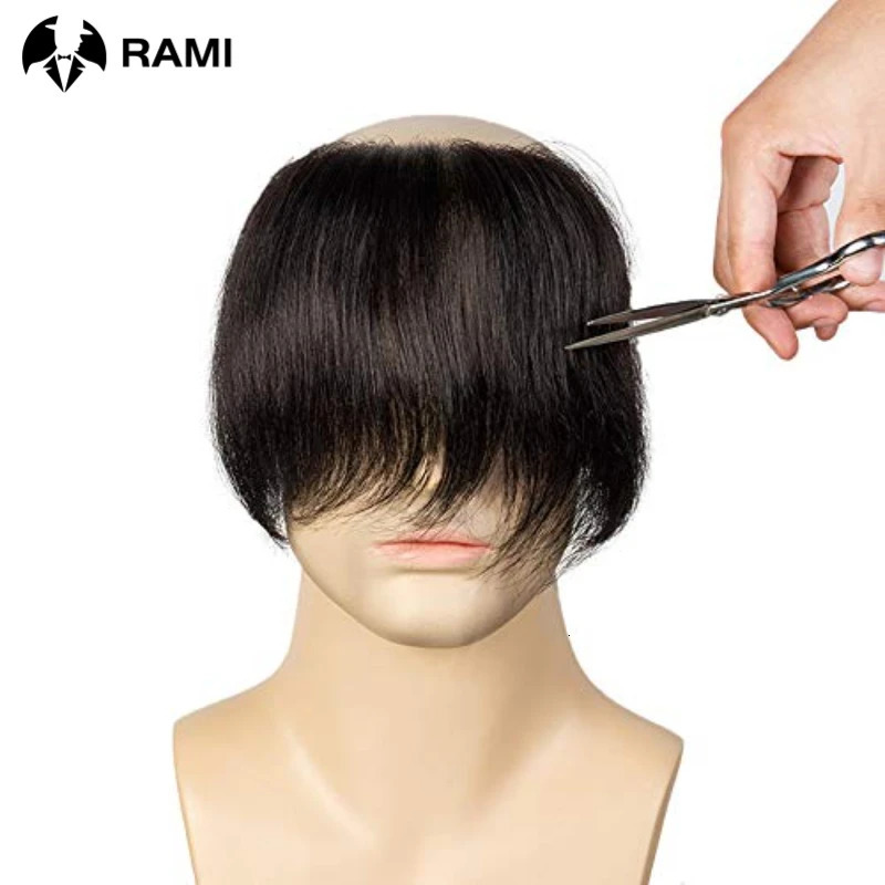 Men Hairline Toupee Natural Hairpiece For Man PU Front Toupee Wigs Remy Hair With Thin Skin Base Hairline Toupee 100% Human Hair 241115