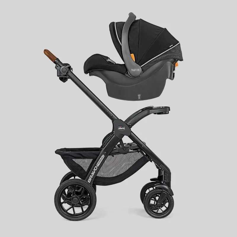 Strollers# Bravo Primo Trio travel system a fast folding wagon with Chicco KeyFit 35 zipper expanding the use of stroller seats and wagon combinations