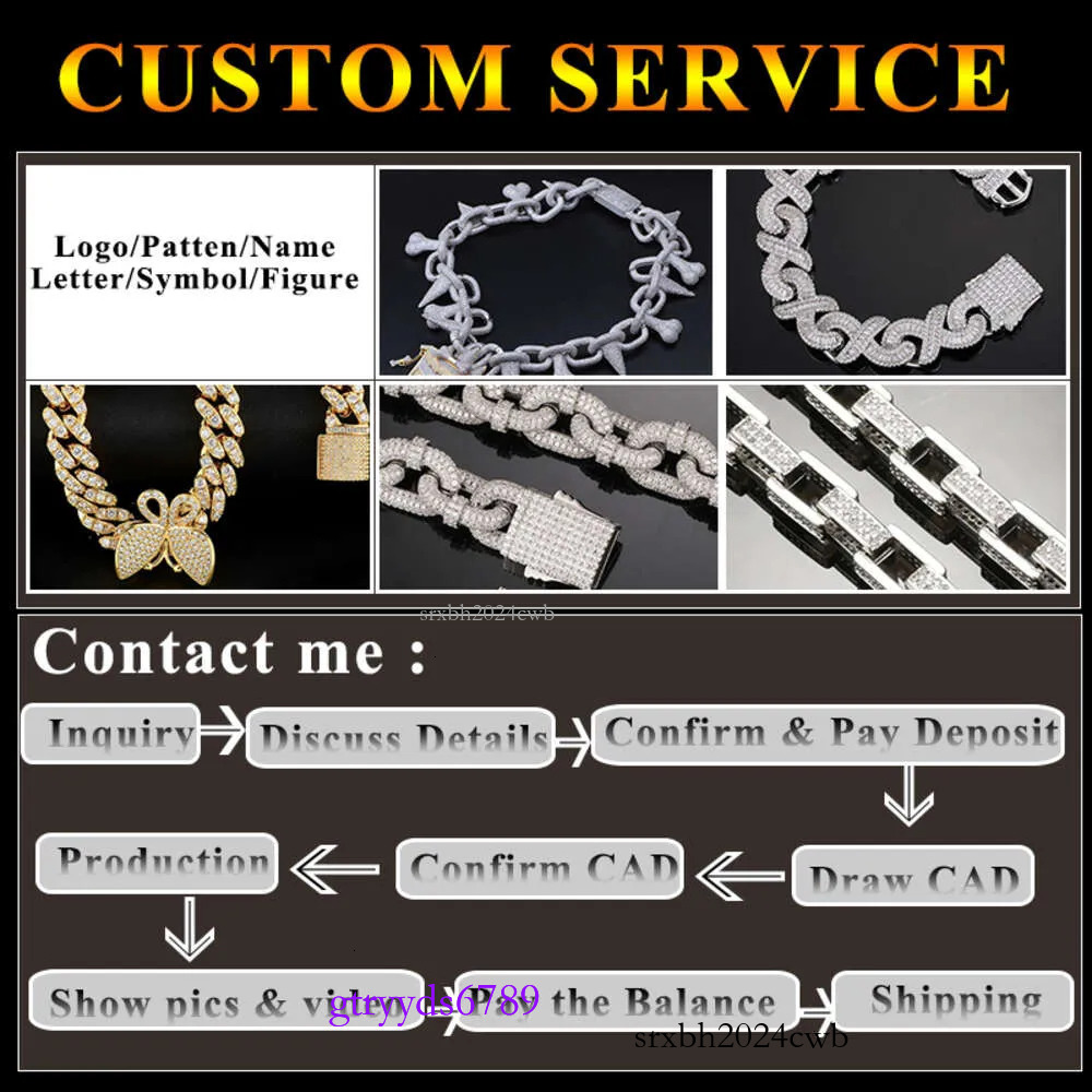 fashion Moissanite dias bracelet pass dia hip hop jewelry vvs stone Shiny 2row womens 14mm sterg sier necklace
