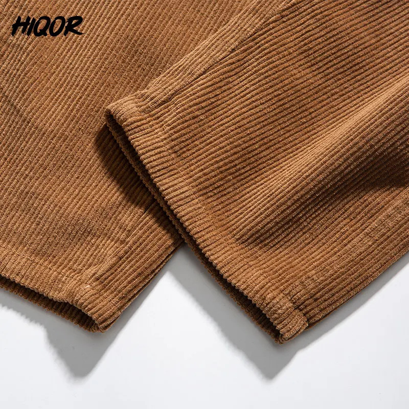 HIQOR AutumnWinter Fashion Mens Denim Shorts Retro Japanese Straight Casual Pants Stretch 241115