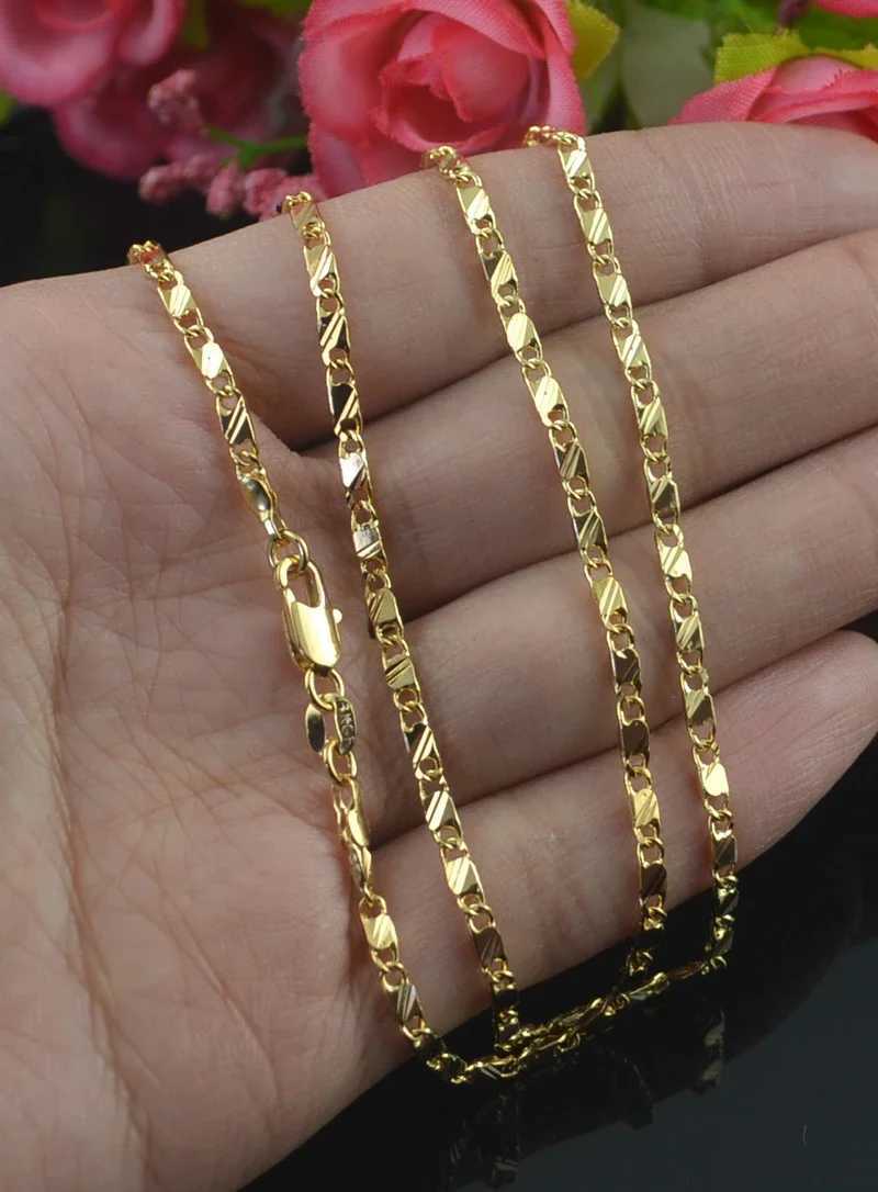 Exquisite Fashion 925 Silver 18K Gold Plated Necklace Suitable for Women and Men Size 16-30 inches Jewelry Chain Wholesale X241123
