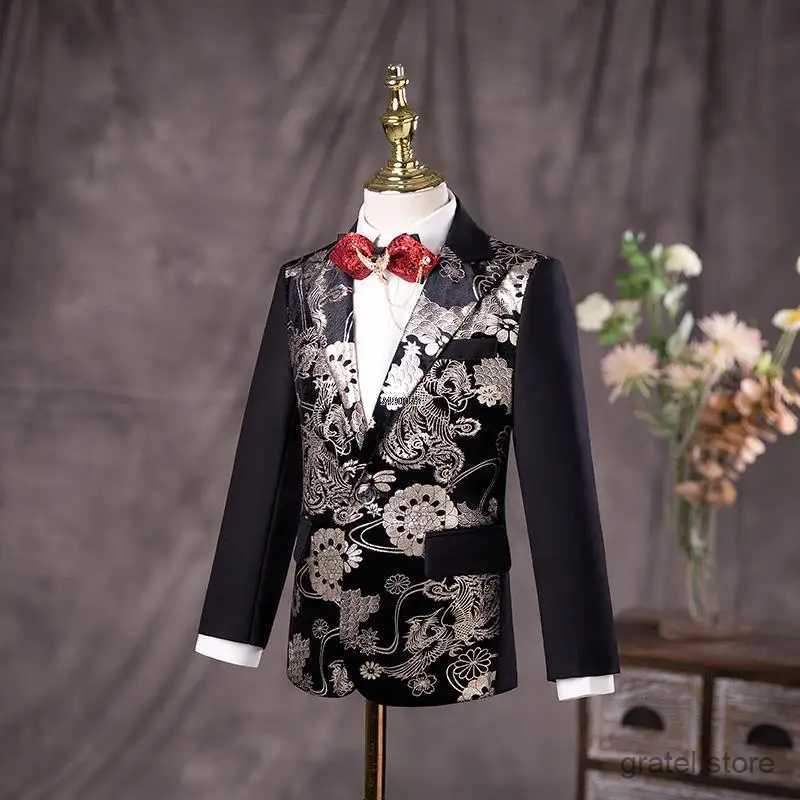 Suits Wedding Suit For Boys Kids Formal Jakcet Pants 2PCS Birthday Suit Children Photograph Dress Teenagers Performance Show Costume