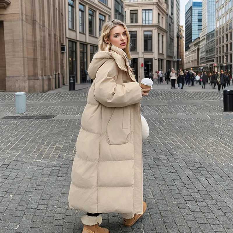 Thick Winter Down Cotton Parkas Jacket Womens Mid-length 2023 Korean Version of Fashion Explosion Padded Parkas Jacket WomenC241115