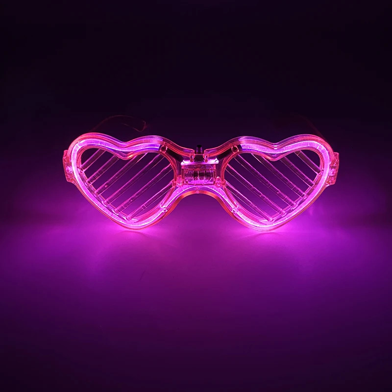 Carnival fluorescent luminous heart-shaped glass LED glasses with lights birthday party supplies neon glasses bar club props 241116
