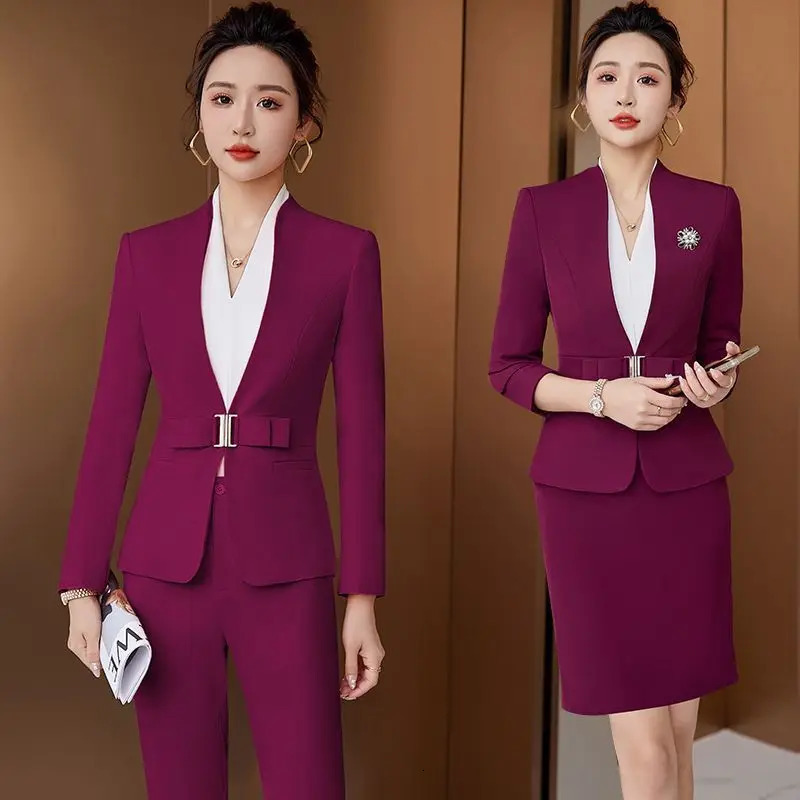 Womens sports pants set long sleeved uniform elegant womens business formal work oversized 3XL 241115