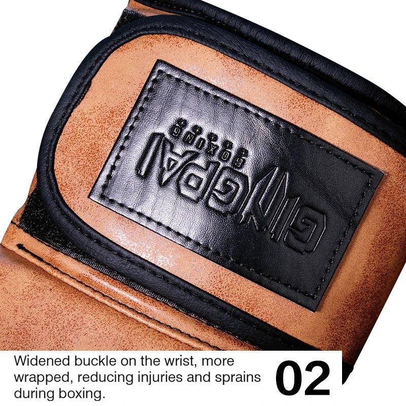 GINGPAI Good Quality 6 8 10 12oz Kids Men Women Muay Thai Sanda Punching Bag Training MMA Boxing Gloves Solid Color 241116