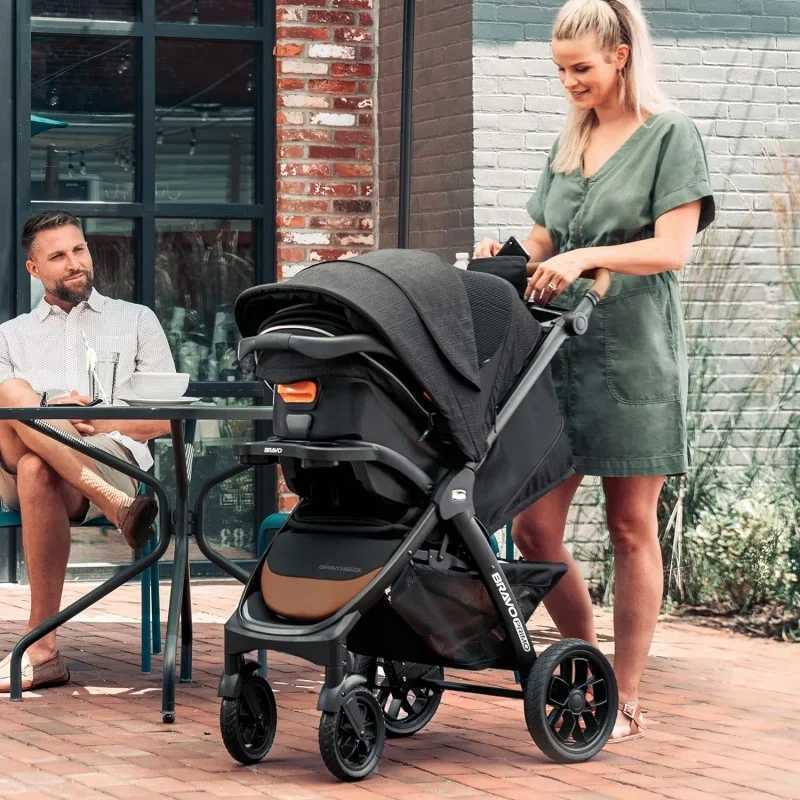 Strollers# Bravo Primo Trio travel system a fast folding wagon with Chicco KeyFit 35 zipper expanding the use of stroller seats and wagon combinations