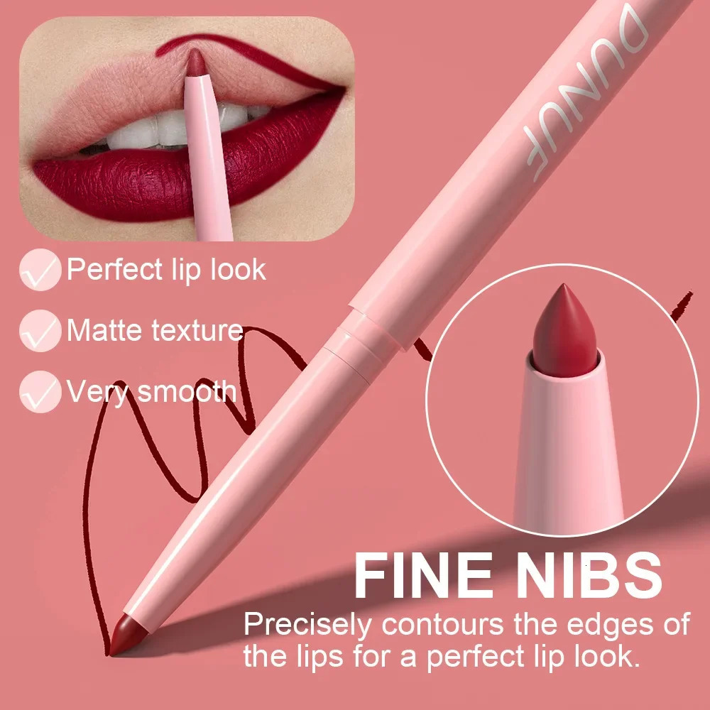 DUNUF 6 Color Lipstick Lip Liner Set Velvet Matte Lip Pencil Waterproof Natural Outline Lip Contour Line Makeup Lipliner Pen 241116