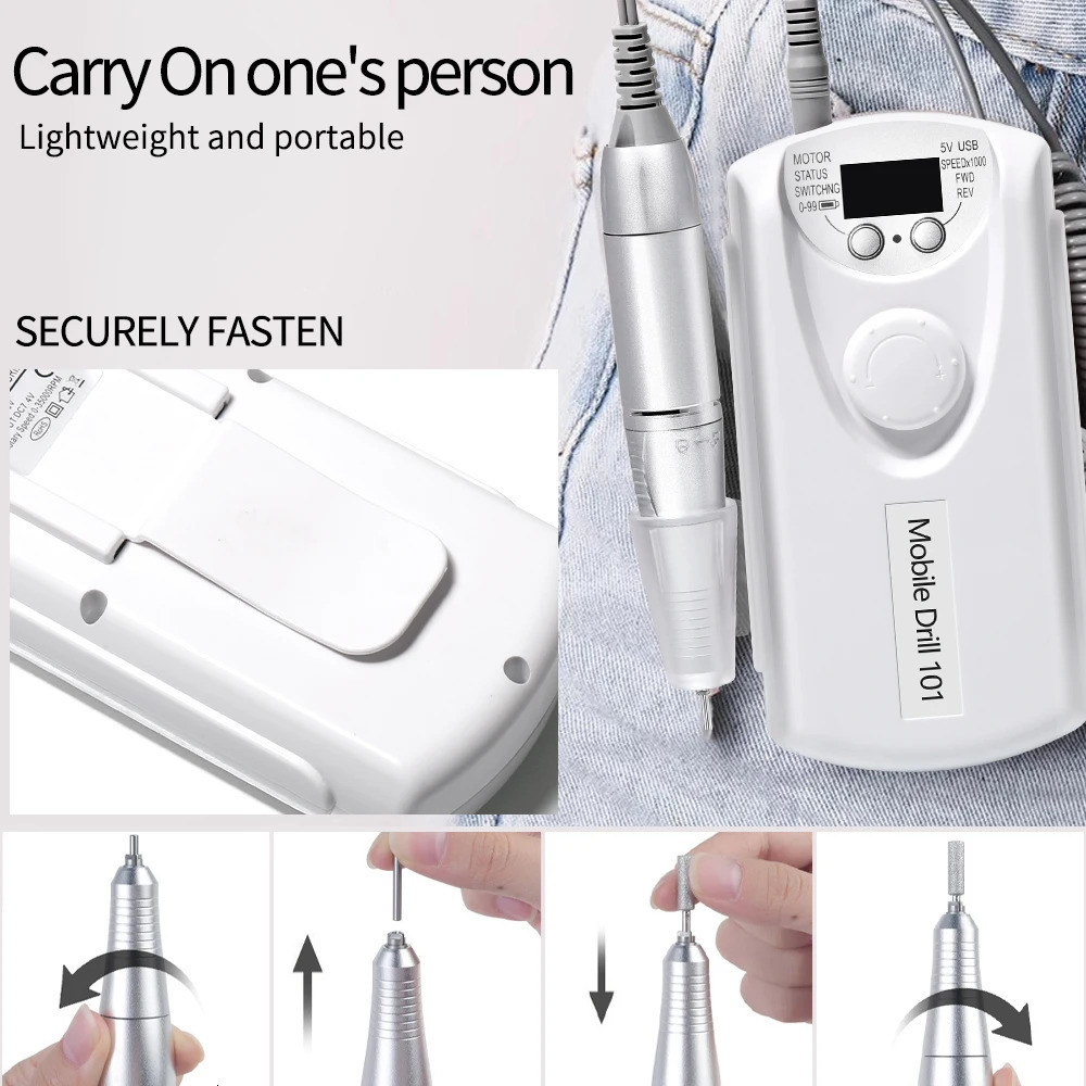 Nail Drill 35000rpm Professional Lathe Machine Milling Cutters for Manicure Electric Sander File Gel Nails Drills Motor Polishe 241115