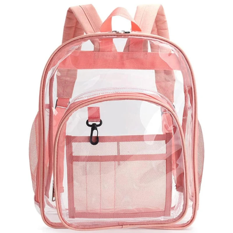 Transparent Shoulder Bag Unisex Fashion Simple Large Capacity Portable Backpacks Multifunctional Waterproof Male Female Knapsack 241115