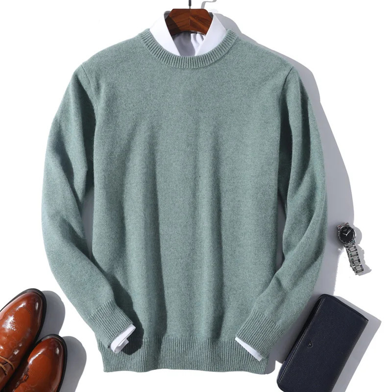 100% Cashmere Sweater Mens Pullover Autumn Winter Soft and Warm Knitted 241115