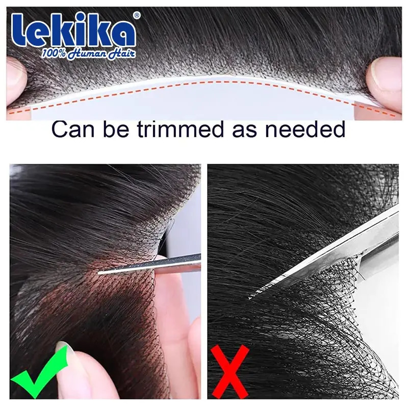 Men Forehead Hairline V Shape Toupee 100% Human Hair Skin PU Man Hairpieces Frontal Hair Topper for Receding Natural Hairline 241115