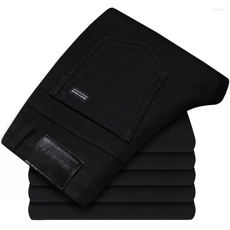 Mens Jeans Classic Business Casual Men 2024 Fashion Black Slim Stretch Denim Trousers Male High Quality Luxury Pants Clothing