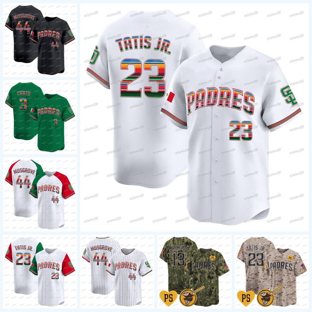 Fernando Tatis Jr. Padres Jersey Xander Bogaerts H.S. Kim Manny Machado Dylan Cease Cronenworth Yu Darvish Gwynn Matsui Musgrove Salas Batten Marcano Rosario San Diego