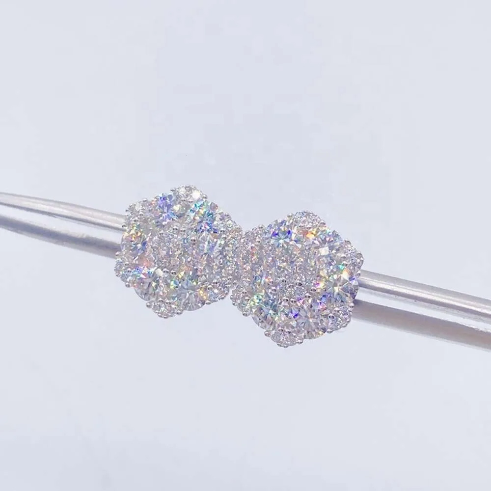 Hotsale Iced Out Hip Hop Jewellery Lowest Price Sterg Sier VVS Moissanite Dia Stud wer Earrings