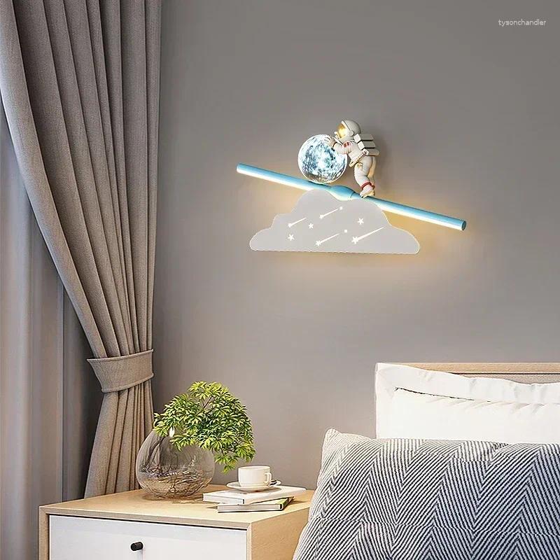 Lamps Wall Cute Mini Astronaut Style Modern LED Lights Living Children Study Room Baby Bedroom Bedside Home Indoor Lighting