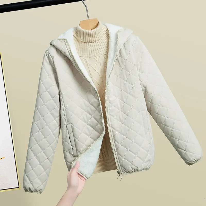 2023 Autumn Winter Women Cotton Jacket Thin light Short Parkas Fleece thicken Warm Female Padded Casual Outwear 241108