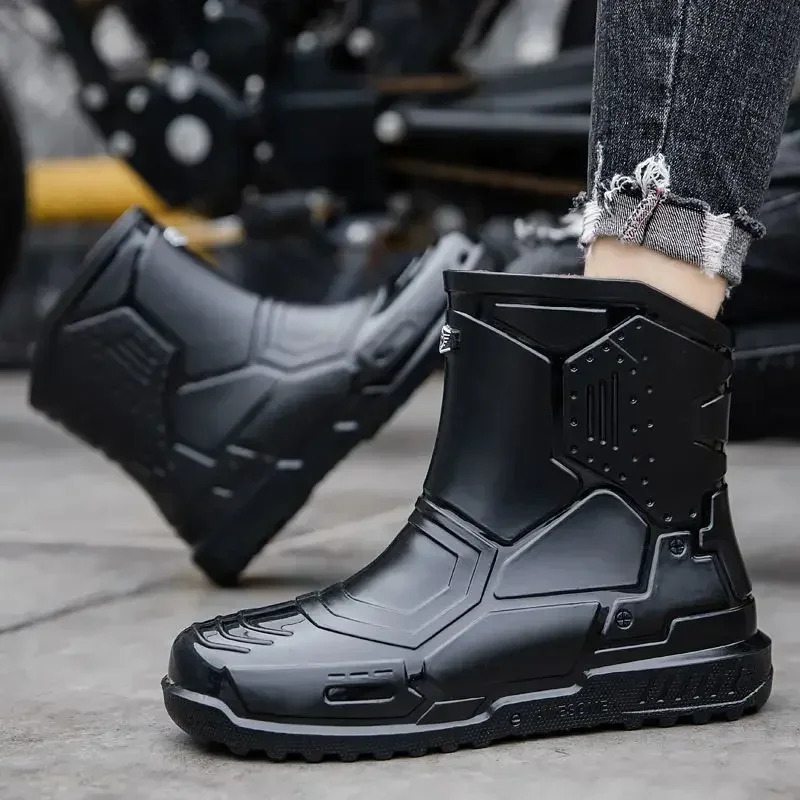 Fishing Gum Man Shoes Fashion Outdoor Mud Plastic Garden Teenagers Pvc Waterproof Rain Boots for Men High Quality Nonslip Water 241115