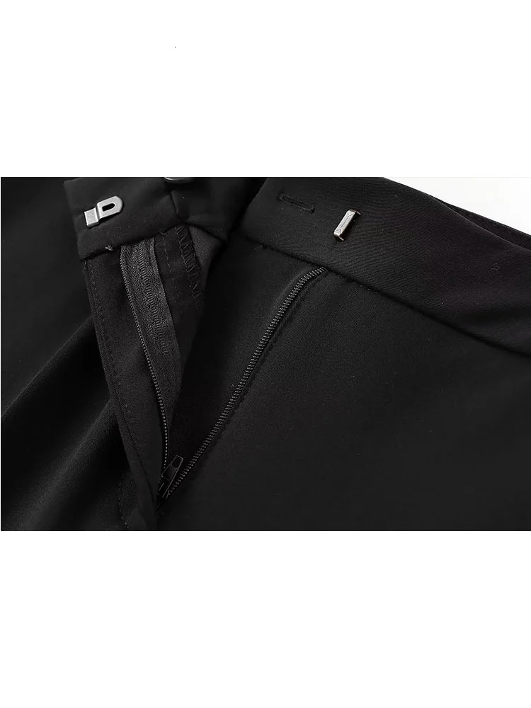 TRAF Autumn Womens Jacket Set Fashion Office Oneck Single Chest Zipper Flash Pants 241115