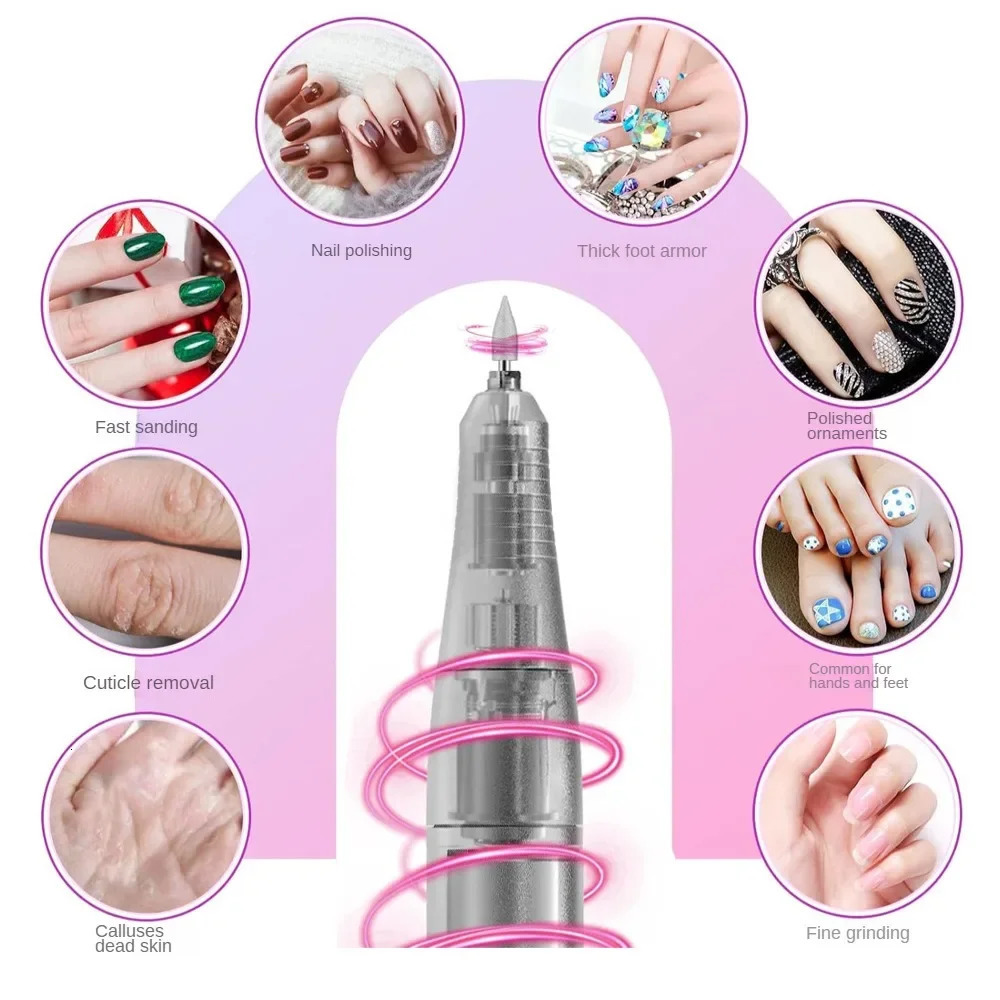 45000 RPM Electric Nail Drill Machine for Nails Electric File HD Display Metal Manicure Pen Professional Nail Lathe Sander 241115