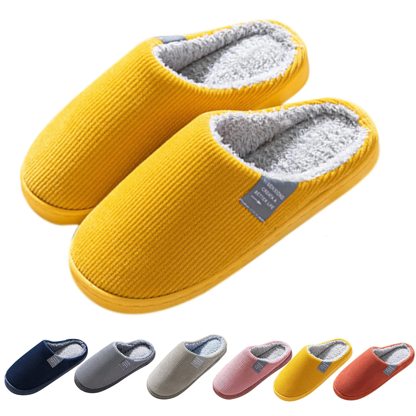 Winter Warm Fur Slippers Men Couples House NonSlip Soft Shoes Women Comfort Flat Heel Home Indoor Bedroom Zapatillas Casa Mujer 241115