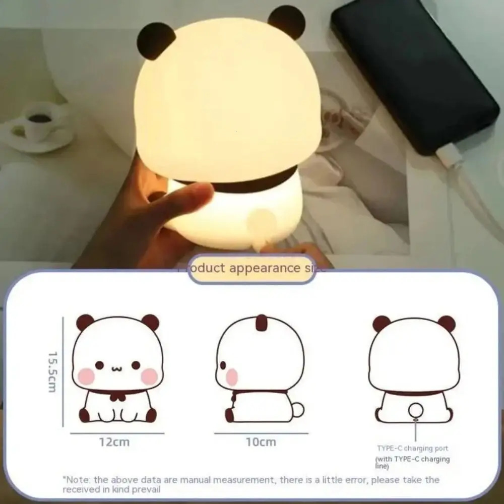 USB Rechargeable Bubu Dudu Led Night Cartoon Dimming Bedside Night Light Silicone Soft Sleep Night Lamp Birthday Child Teacher 241115