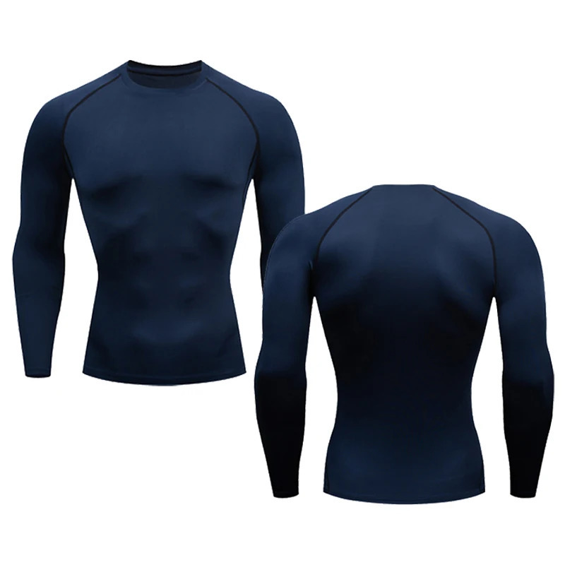 Mens Compression Shirts Longs Sleeve Workout Gym TShirt Running Tops Cool Dry Sports Base Layer Athletic Undershirts 241115