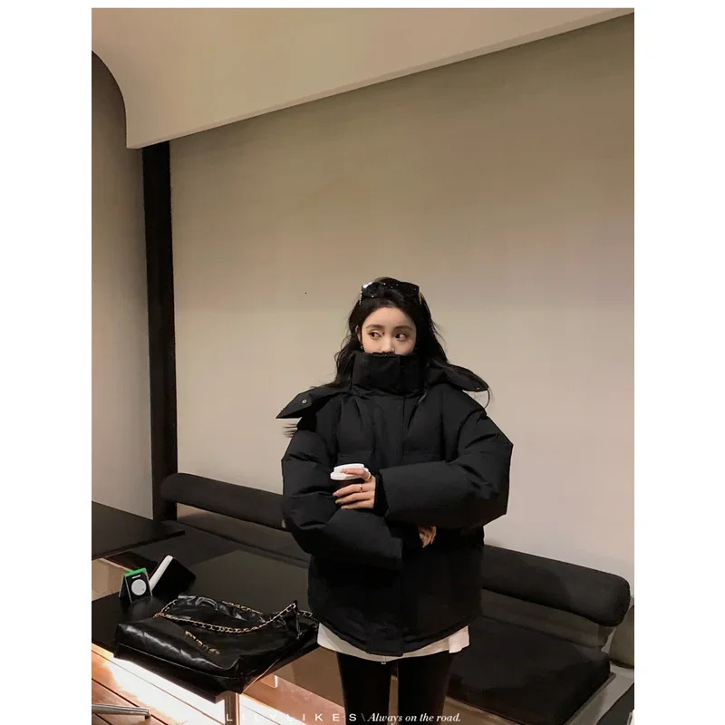 Solid Color Down Jacket Women Hooded Coat Keep Warm Fashion American Streetwear Duck Feather Female Winter Short Outwear 241115