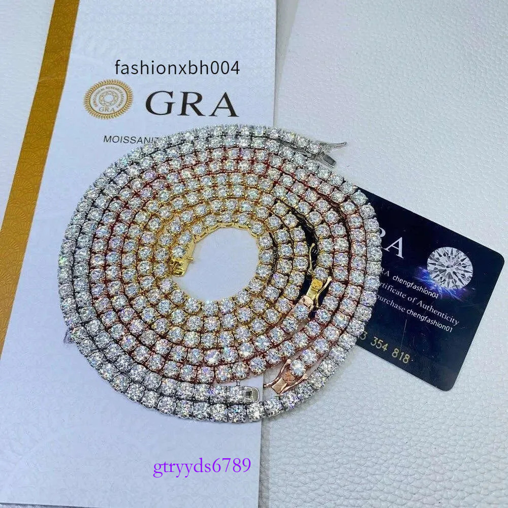 Fashion designer tennis bracelet, women and men gold plated 3MM 4MM 5MM 6MM W dia necklace, hip hop exquisite jewelry necklace personalized