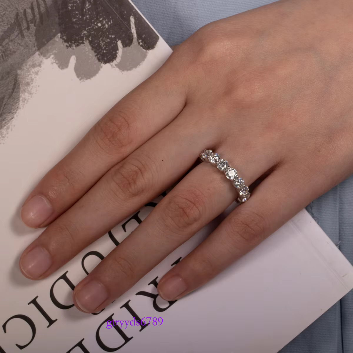 Iced Out 3mm D Color VVS Moissanite Dia Sterg Sier Wedding Engagement Fine Jewelry Ring for Women