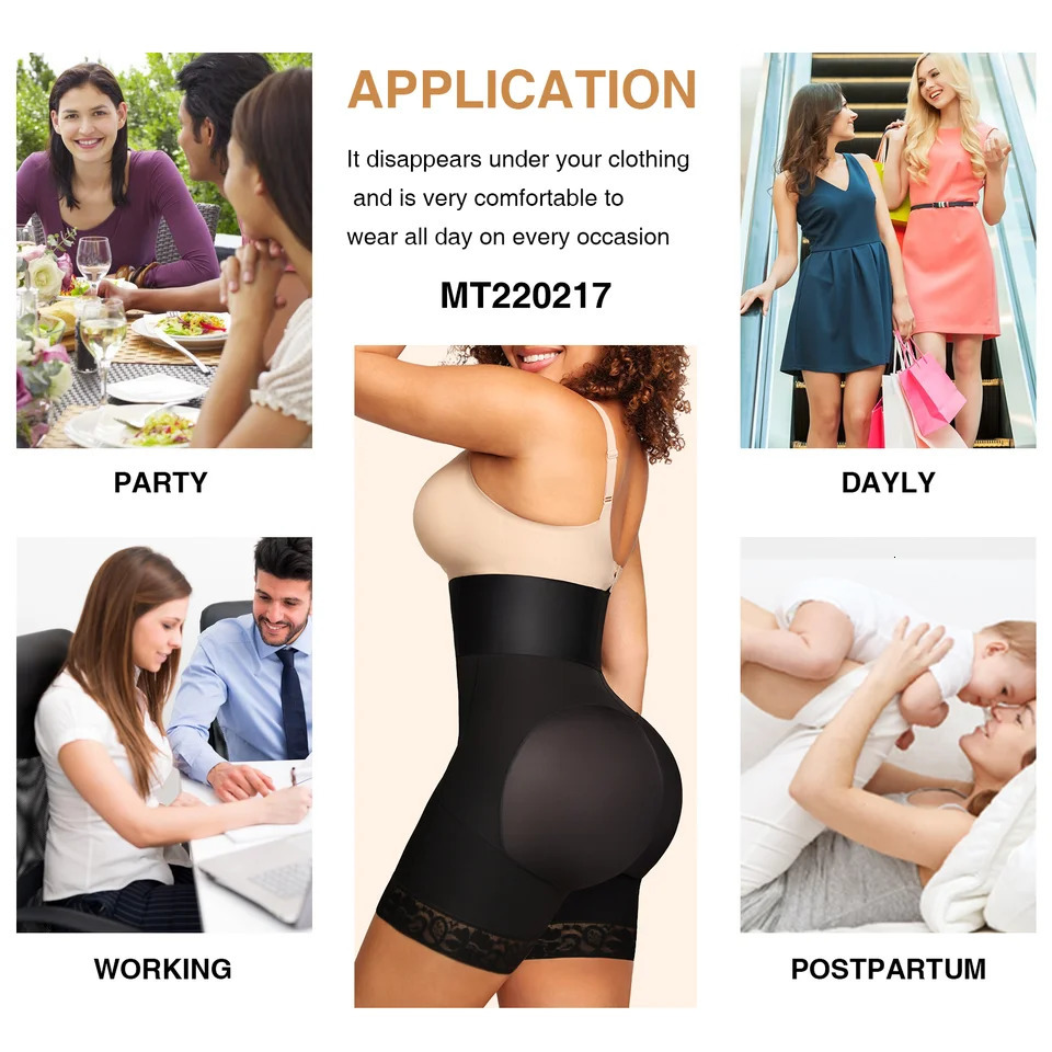 Women Waist Slimming Corset High Waist Body Shaper Panties BBL Shorts Fitness Waist Trainer Butt Lifter Slim Shapewear 241115