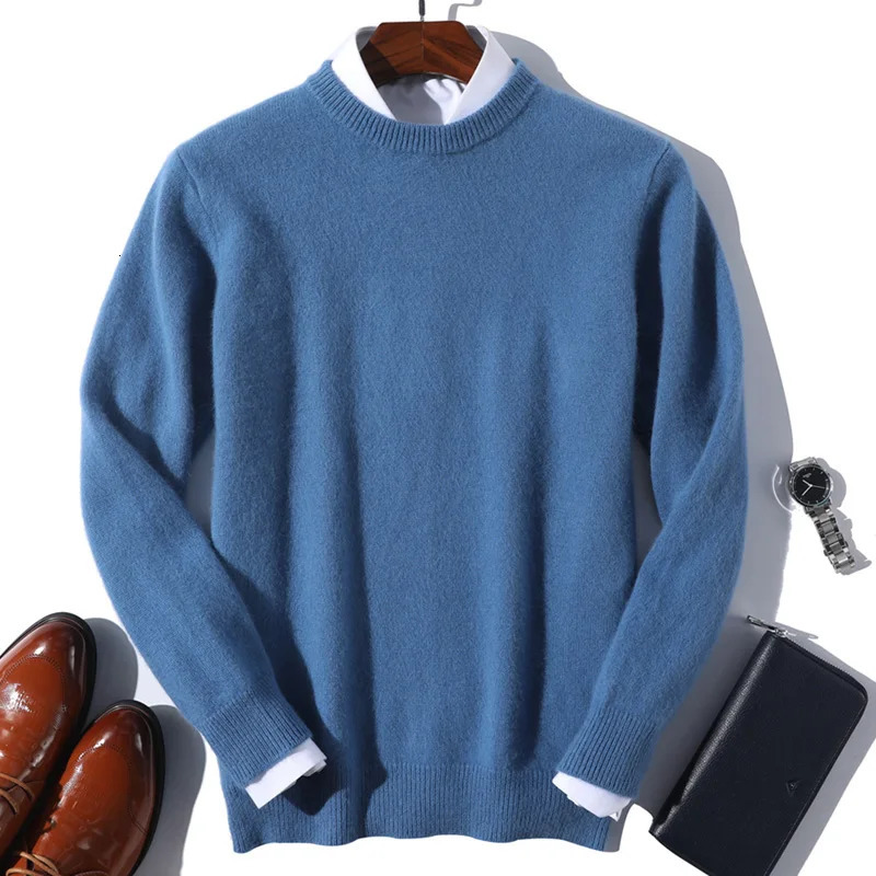 100% Cashmere Sweater Mens Pullover Autumn Winter Soft and Warm Knitted 241115