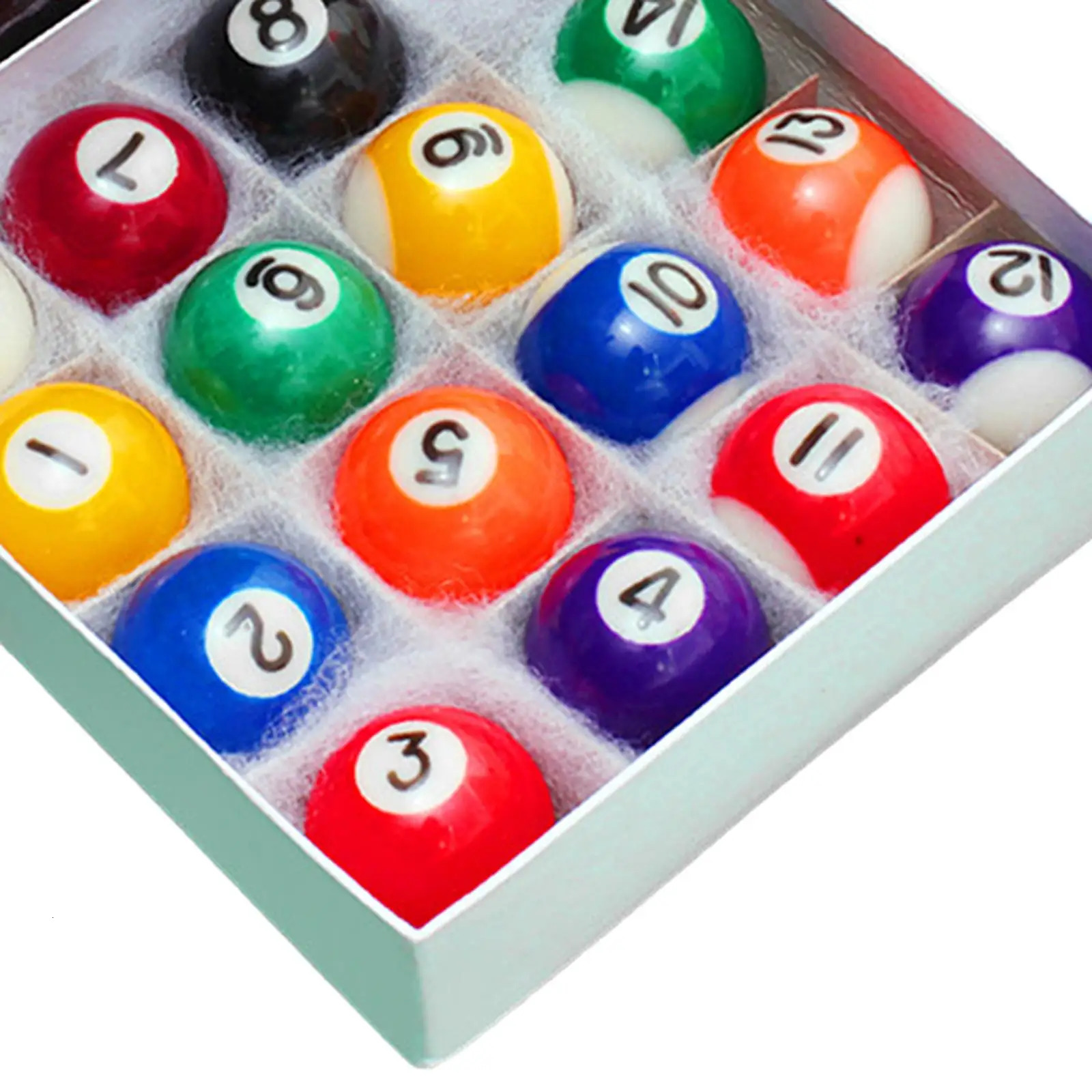 16x Mini Billiards Table Balls Set Small Pool Cue Ball for Leisure Sports Recreation Games Home Playroom 241115